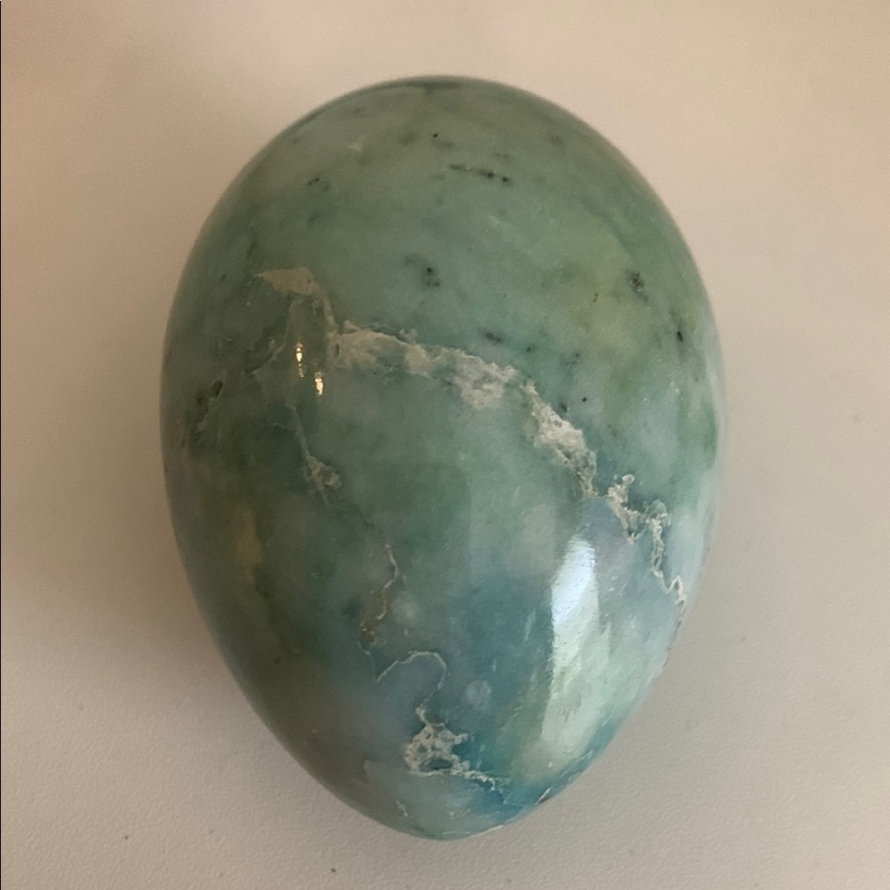 Green Marble Decor Accent with Glossy Finish - Picture 2 of 3